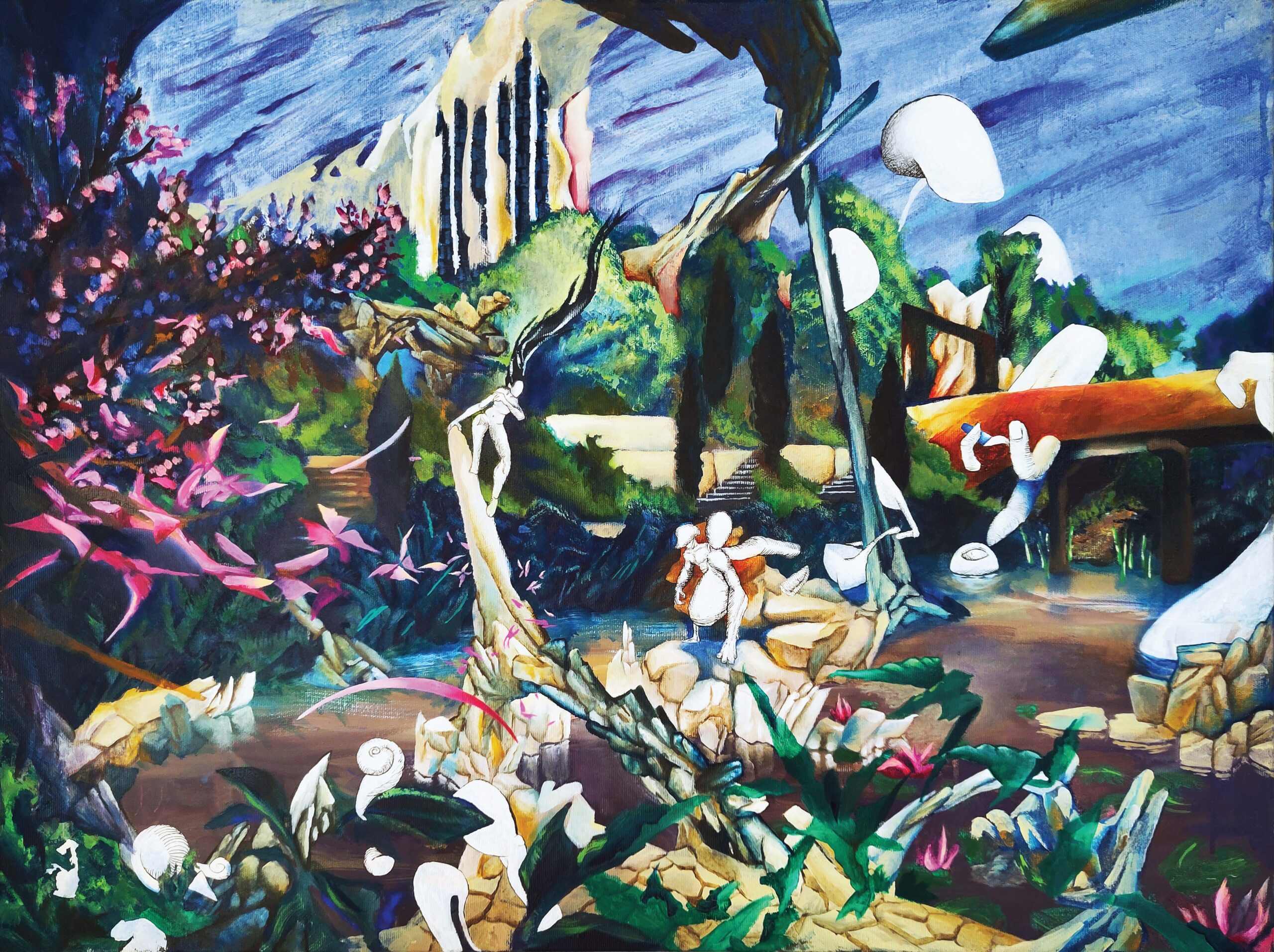 zwischen planten & blomen, 60cmx80cm, Öl & acryl auf leinwand, 2026
